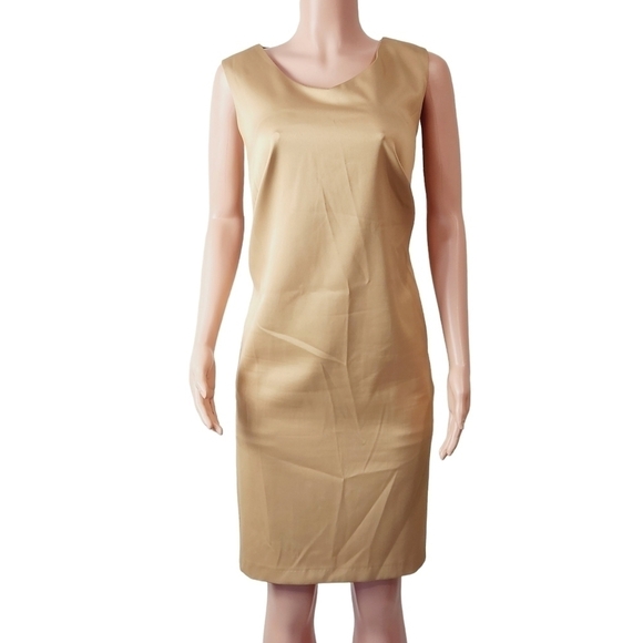 WORTHINGTON Creamy Light Gold 2 Piece Dress & Long Blazer / Coat Set Size: 18 - Picture 2 of 16